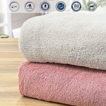 Revive- Pack of 2 450GSM Pure Cotton, Super Soft Bath Towels (75cm x 150cm) (Pelican&Rose)