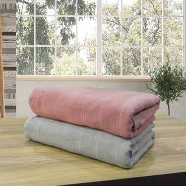 Quickdry - Pack of 2 Super Soft Bath Towels (Rose&Silver)