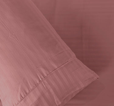 Simple Living - 210TC Satin Stripe Bedsheet Set(Rust)