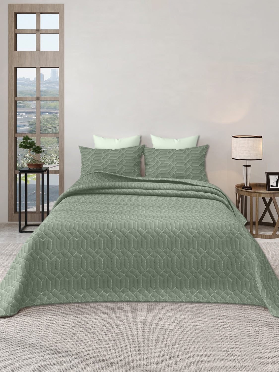 LABHAM® Azure King Size Bedcover Set - 300GSM Quilted, (90