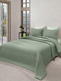 LABHAM® Azure Quilted King Bedcover Set – 300 GSM EverTouch™ Microfibre with LazerTech™ Quilting, 2 Pillow Covers & Storage Bag – Sage 1