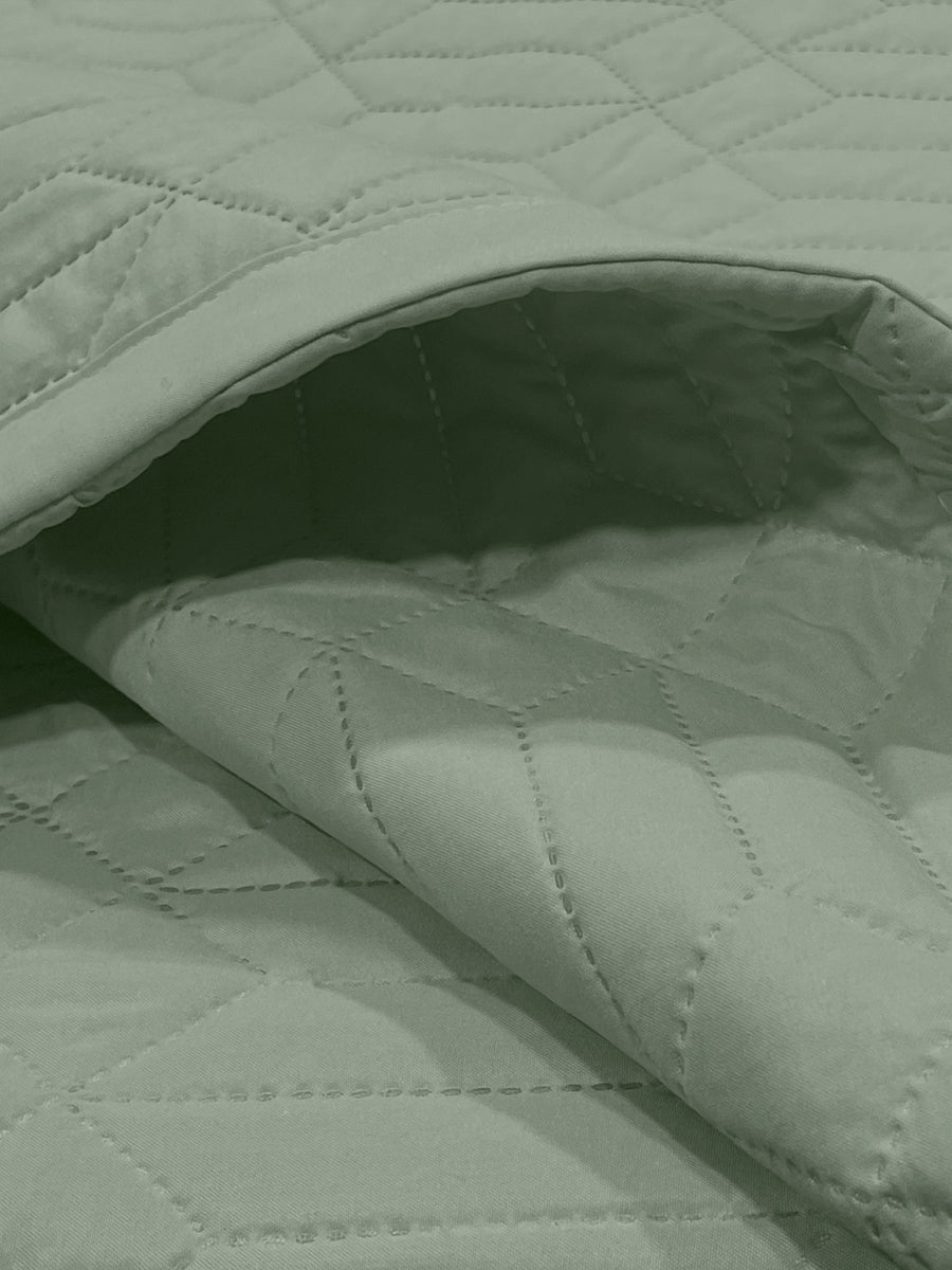 LABHAM® Azure Quilted King Bedcover Set – 300 GSM EverTouch™ Microfibre with LazerTech™ Quilting, 2 Pillow Covers & Storage Bag – Sage — view 3