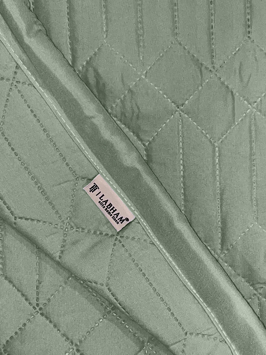 LABHAM® Azure Quilted King Bedcover Set – 300 GSM EverTouch™ Microfibre with LazerTech™ Quilting, 2 Pillow Covers & Storage Bag – Sage — view 4