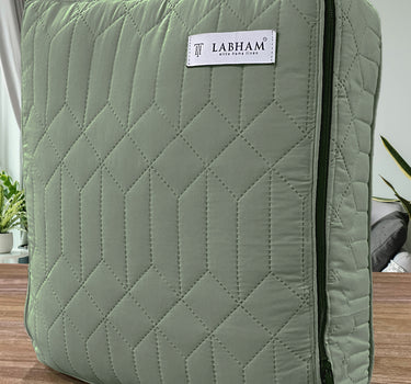 LABHAM® Azure King Size Bedcover Set - 300GSM Quilted, (90"x108") Super Soft, Durable, Easy Care, Bedspread with 2 Pillow Covers & Storage Bag (Sage)