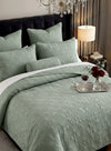 Sensation - Quilted King Bedcover Set with 2 Pillow Covers(Sage Green)