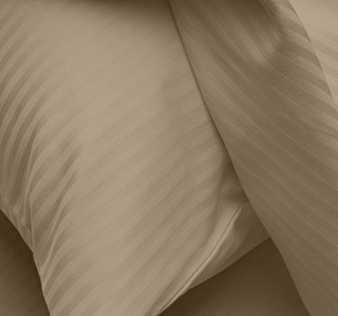 Simple Living - 210TC Satin Stripe Bedsheet Set(Sand Medium)