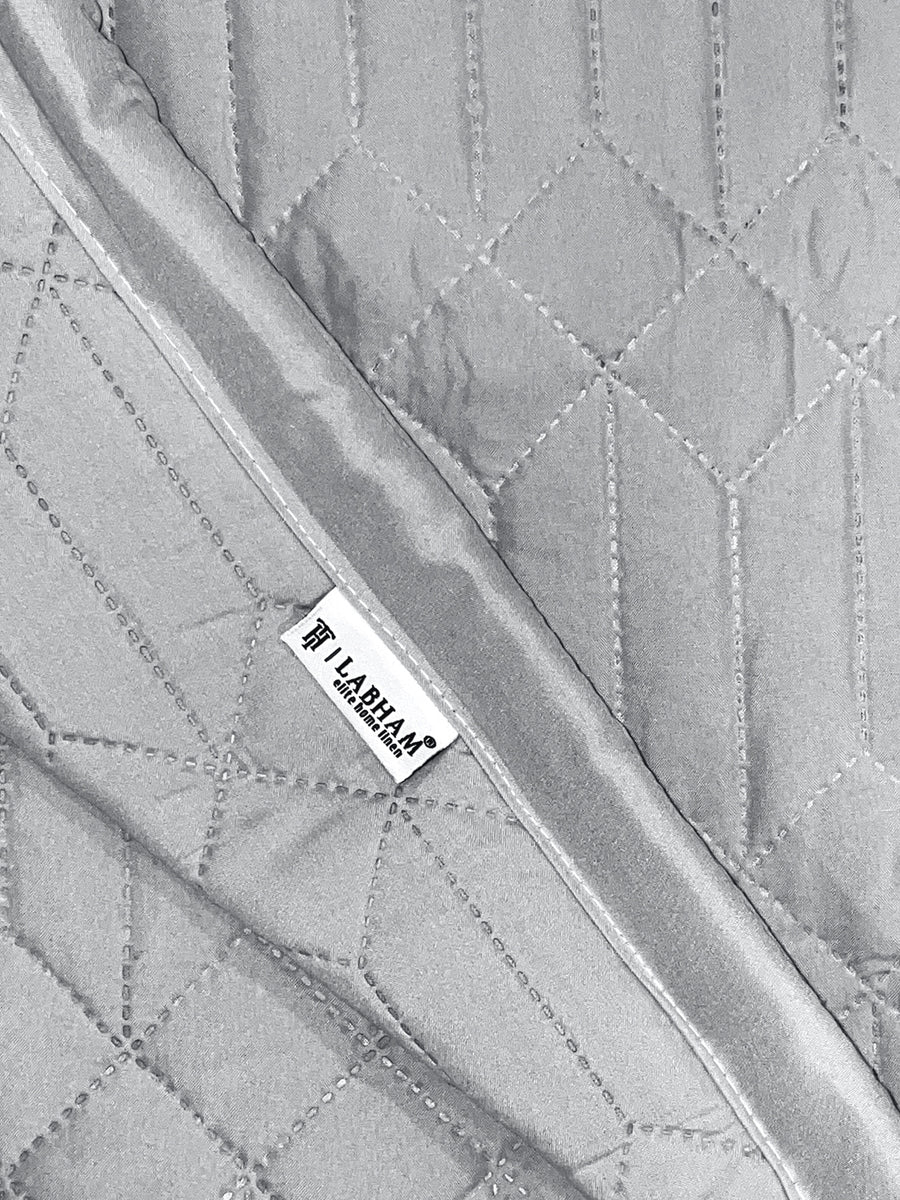 LABHAM® Azure Quilted King Bedcover Set – 300 GSM EverTouch™ Microfibre with LazerTech™ Quilting, 2 Pillow Covers & Storage Bag – Silver — view 4