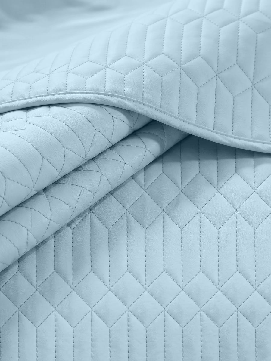Azure Quilted King Bedcover Set – 300 GSM EverTouch™ Microfibre with LazerTech™ Quilting, 2 Pillow Covers & Storage Bag – Sky — view 7