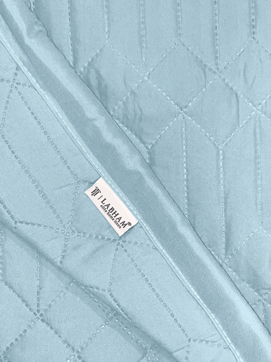 LABHAM® Azure Quilted King Bedcover Set – 300 GSM EverTouch™ Microfibre with LazerTech™ Quilting, 2 Pillow Covers & Storage Bag – Sky — view 4