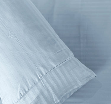 Simple Living - 210TC Satin Stripe Bedsheet Set(Sky Blue)
