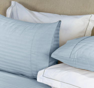 Simple Living - 210TC Satin Stripe Bedsheet Set(Sky Blue)