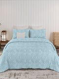 Sensation - Quilted King Bedcover Set with 2 Pillow Covers(Sky) thumbnail 2