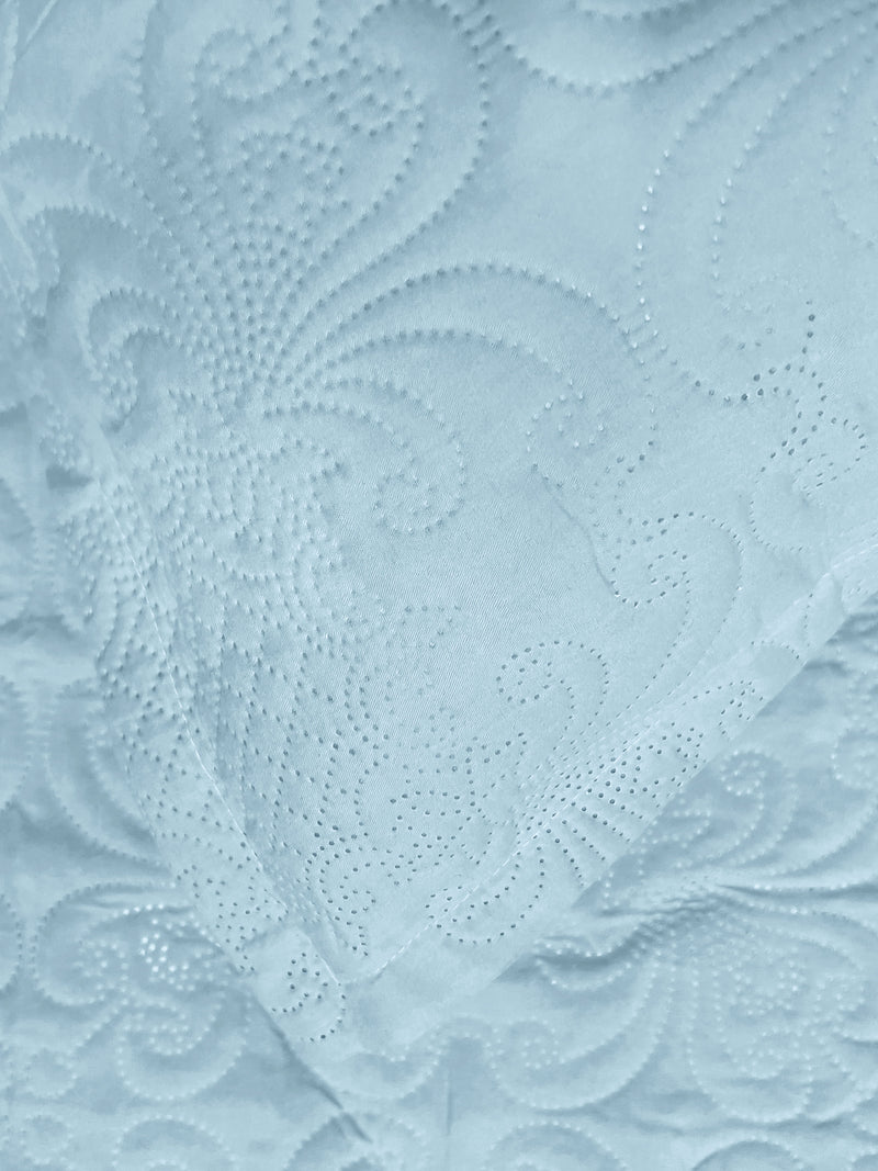 Sensation - Quilted King Bedcover Set with 2 Pillow Covers(Sky) image 4