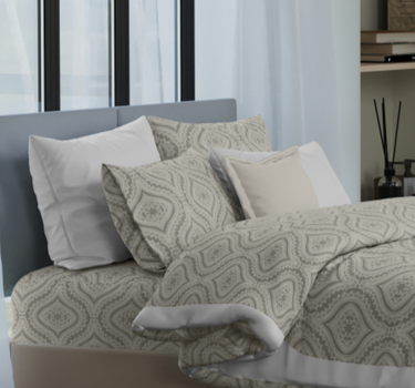 Kadambari 300TC Percale Cotton 7Pc Luxury Bedding Set
