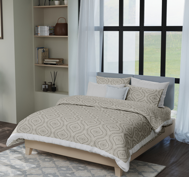 Kadambari 300TC Percale Cotton 7Pc Luxury Bedding Set