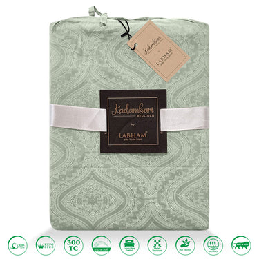 Kadambari 300TC Pure Cotton BedSheet Set(Swamp)