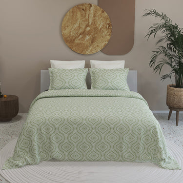 Kadambari 300TC Pure Cotton BedSheet Set(Swamp)