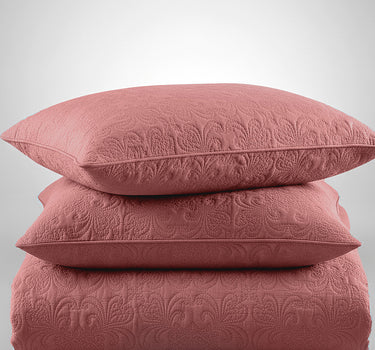Sensation - Quilted King Bedcover Set with 2 Pillow Covers(Terra Cotta)