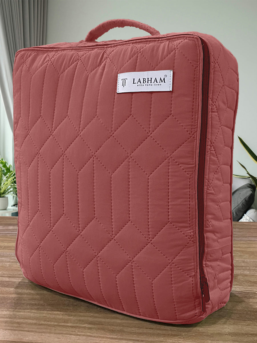 LABHAM® Azure Quilted King Bedcover Set – 300 GSM EverTouch™ Microfibre with LazerTech™ Quilting, 2 Pillow Covers & Storage Bag – Terracotta — view 5