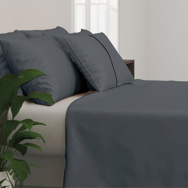 300TC - King size Solid Bedsheet Set (Vampire Grey)