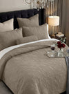 Sensation - Quilted King Bedcover Set with 2 Pillow Covers(Walnut)