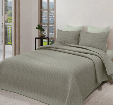 LABHAM® Azure King Size Bedcover Set - 300GSM Quilted, (90"x108") Super Soft, Durable, Easy Care, Bedspread with 2 Pillow Covers & Storage Bag (Walnut)