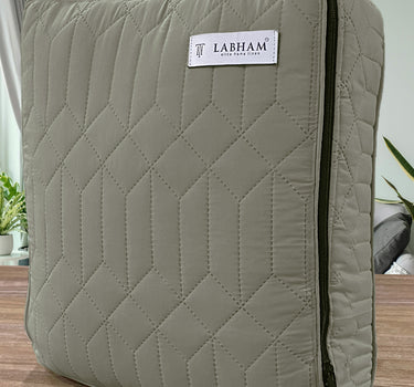 LABHAM® Azure King Size Bedcover Set - 300GSM Quilted, (90"x108") Super Soft, Durable, Easy Care, Bedspread with 2 Pillow Covers & Storage Bag (Walnut)