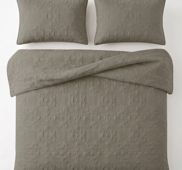 Sensation - Quilted King Bedcover Set with 2 Pillow Covers(Walnut)