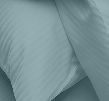 Simple Living - 210TC Satin Stripe Bedsheet Set(Water Blue)