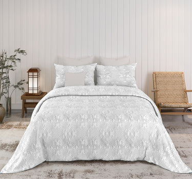 Sensation Quilted Bedcover cum AC comforter Set with 2 Pillow Covers.(White)