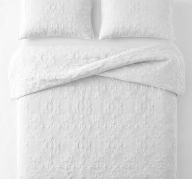 Sensation - Quilted King Bedcover Set with 2 Pillow Covers(White)