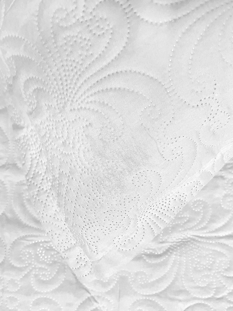 Sensation - Quilted King Bedcover Set with 2 Pillow Covers(White) image 4
