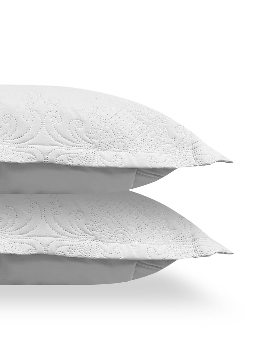 Sensation - Quilted King Bedcover Set with 2 Pillow Covers(White) — view 5