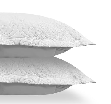 Sensation Quilted Bedcover cum AC comforter Set with 2 Pillow Covers.(White)