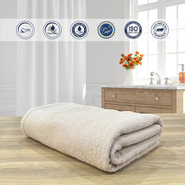 Revive- Pure Cotton Towel for Bath - 500GSM - Fluffy & Soft - Super Absorbent - 1pc Bath Towel (90cm x 180cm) - XXL Size