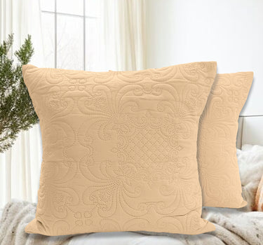 Ultrasonic Quilted Cushion Cover (2pc Set)(Beige)