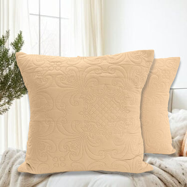 Ultrasonic Quilted Cushion Cover (2pc Set)(Beige)