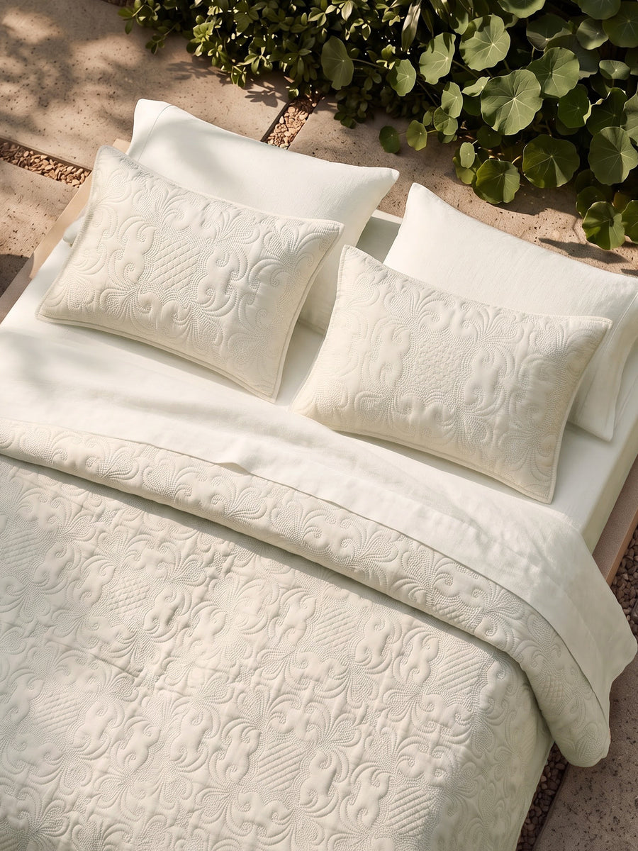 Sensation - Quilted King Bedcover Set with 2 Pillow Covers(Beige) — view 6