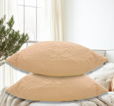Ultrasonic Quilted Cushion Cover (2pc Set)(Beige)