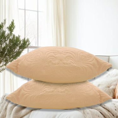 Ultrasonic Quilted Cushion Cover (2pc Set)(Beige)