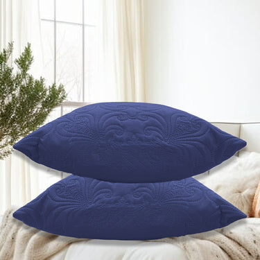 Ultrasonic Quilted Cushion Cover (2pc Set)(Navy Blue)