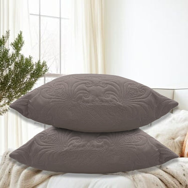 Ultrasonic Quilted Cushion Cover (2pc Set)(Mocha)