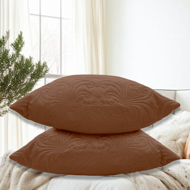 Ultrasonic Quilted Cushion Cover (2pc Set)(Coffee)