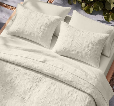 Sensation - Quilted King Bedcover Set with 2 Pillow Covers(Cream)