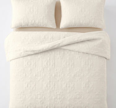 Sensation - Quilted King Bedcover Set with 2 Pillow Covers(Cream)