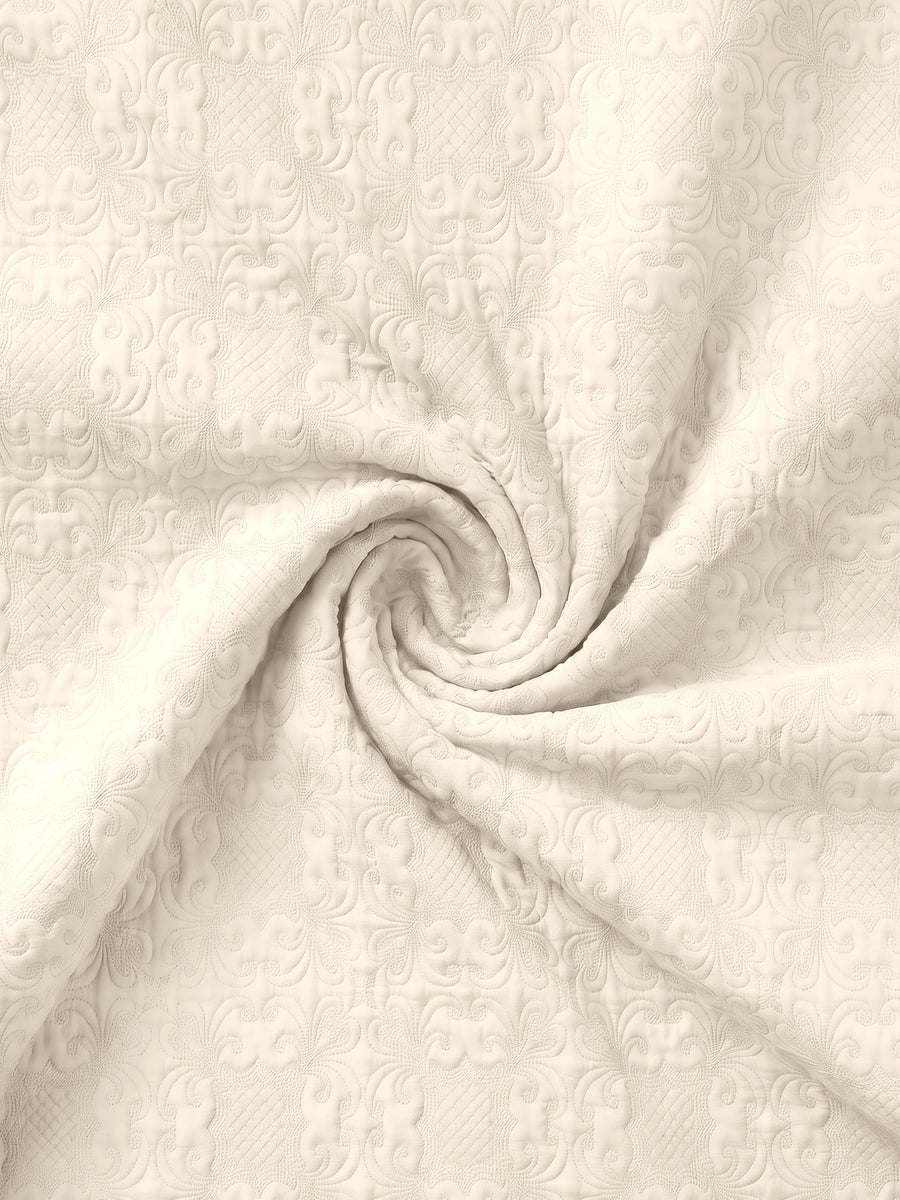 Sensation - Quilted King Bedcover Set with 2 Pillow Covers(Cream) — view 7