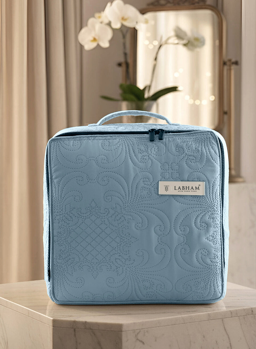 Sensation - Quilted King Bedcover Set with 2 Pillow Covers(Denim) — view 4