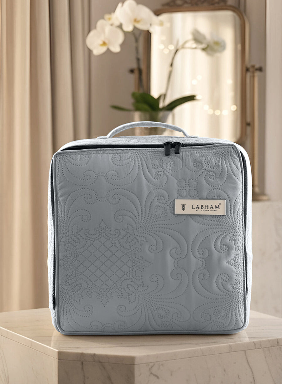 Sensation - Quilted King Bedcover Set with 2 Pillow Covers(Ash Grey) — view 4