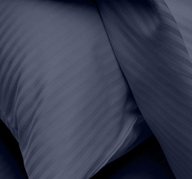 Simple Living - 210TC Satin Stripe Bedsheet Set(Nova Blue)