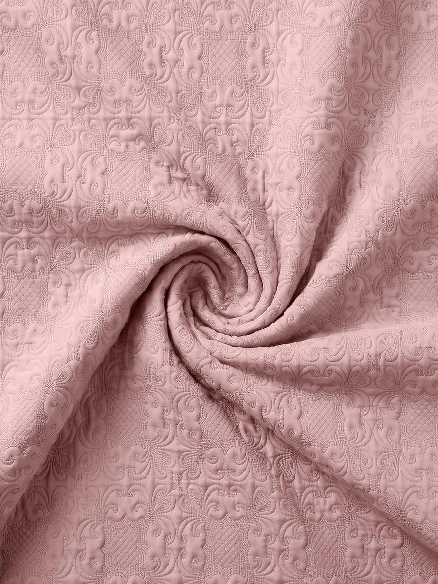 Sensation - Quilted King Bedcover Set with 2 Pillow Covers(Peach) — view 7